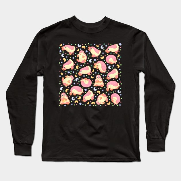 Pink Fairy Armadillo Black Long Sleeve T-Shirt by KO-of-the-self